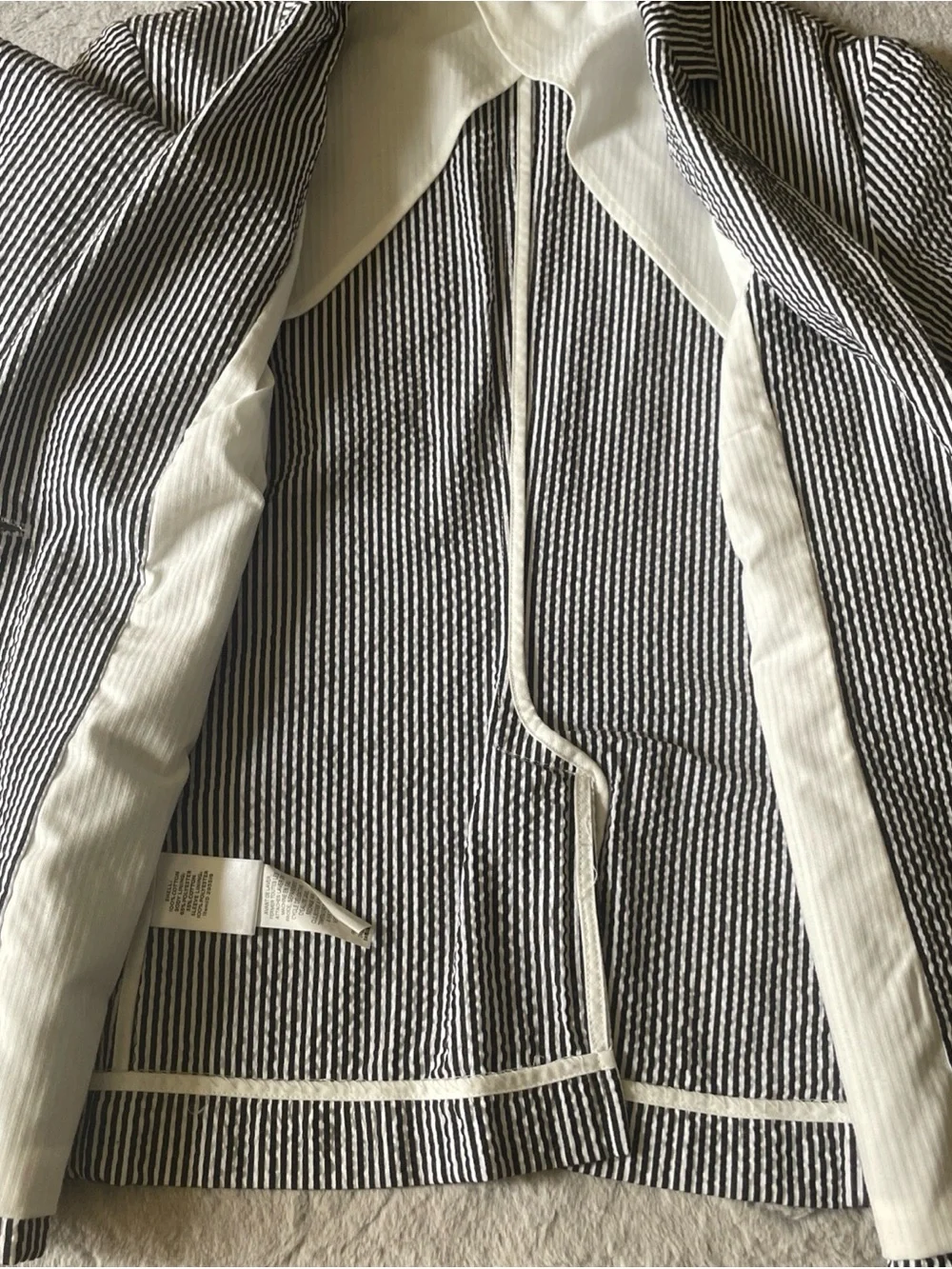 Striped Black and White Women's Blazer